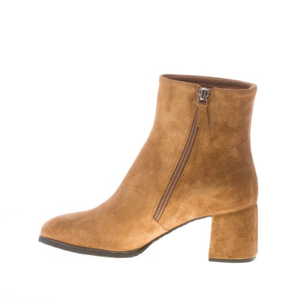 DEL CARLO donna stivaletto Holly in camoscio ROVERE con zip. Tacco 5,5 cm - immagine 5
