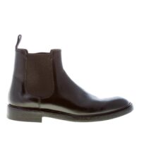 GREEN GEORGE uomo stivaletto Chelsea in pelle spazzolata NERO. Suola cuoio