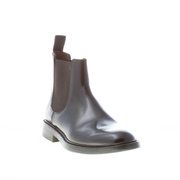 GREEN GEORGE uomo stivaletto Chelsea in pelle spazzolata NERO. Suola cuoio - immagine 2