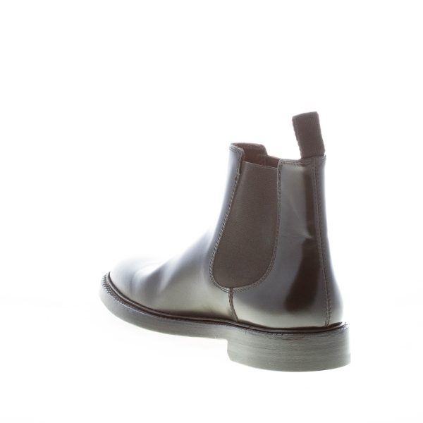 GREEN GEORGE uomo stivaletto Chelsea in pelle spazzolata NERO. Suola cuoio - immagine 4