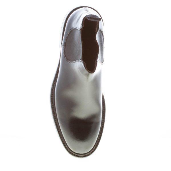 GREEN GEORGE uomo stivaletto Chelsea in pelle spazzolata NERO. Suola cuoio - immagine 7