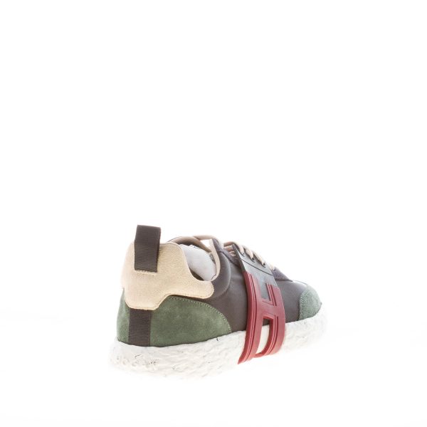 HOGAN uomo H590 3R Recycle sneaker in canvas NERO e camoscio multicolore - immagine 3