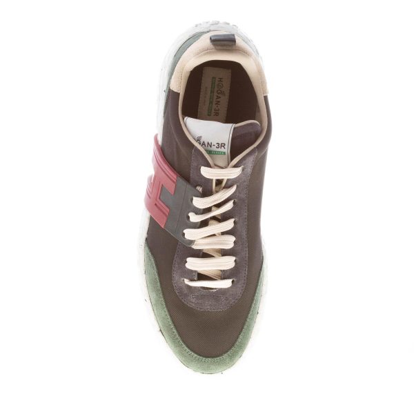 HOGAN uomo H590 3R Recycle sneaker in canvas NERO e camoscio multicolore - immagine 7