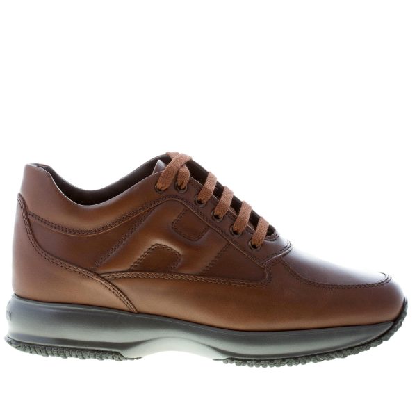 HOGAN uomo Interactive sneaker in pelle MARRONE