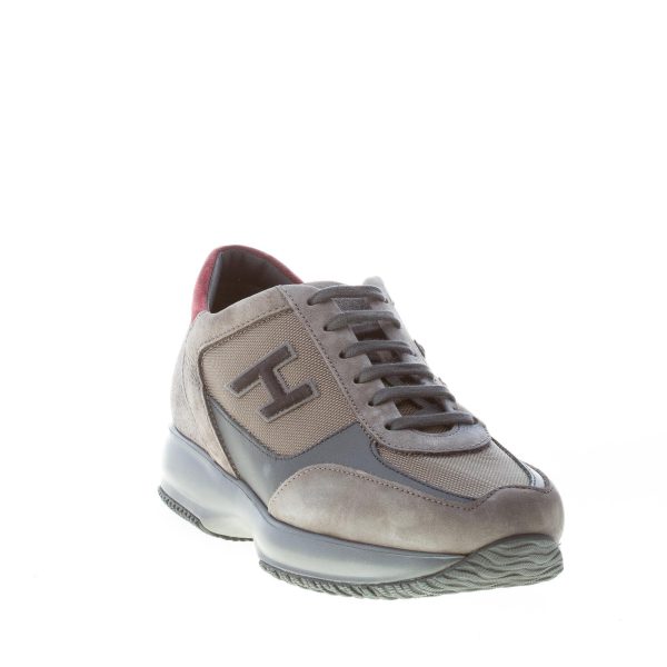 HOGAN uomo Interactive sneaker in camoscio e tessuto GRIGIO più nero - immagine 2