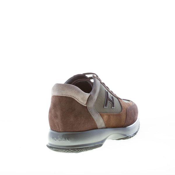 HOGAN uomo Interactive sneaker in camoscio e tessuto MARRONE più grigio - immagine 3