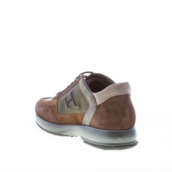 HOGAN uomo Interactive sneaker in camoscio e tessuto MARRONE più grigio - immagine 4