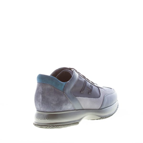 HOGAN uomo Interactive sneaker in camoscio, pelle e tessuto BLU - immagine 3