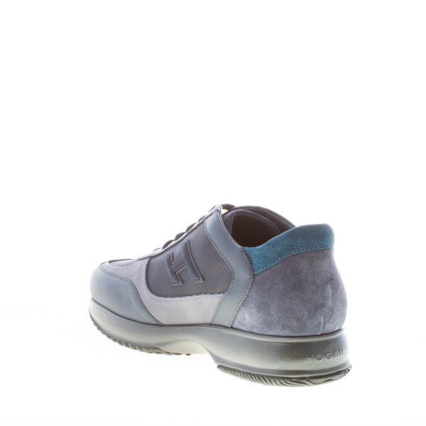 HOGAN uomo Interactive sneaker in camoscio, pelle e tessuto BLU - immagine 4