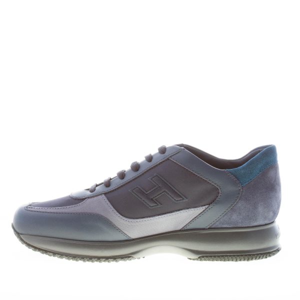 HOGAN uomo Interactive sneaker in camoscio, pelle e tessuto BLU - immagine 5