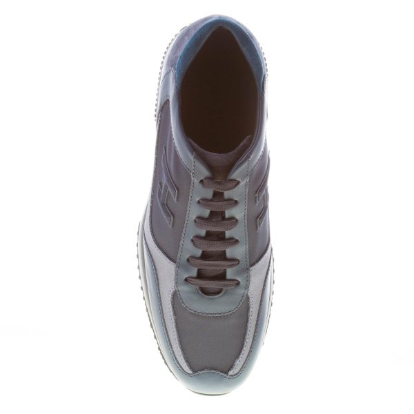 HOGAN uomo Interactive sneaker in camoscio, pelle e tessuto BLU - immagine 7