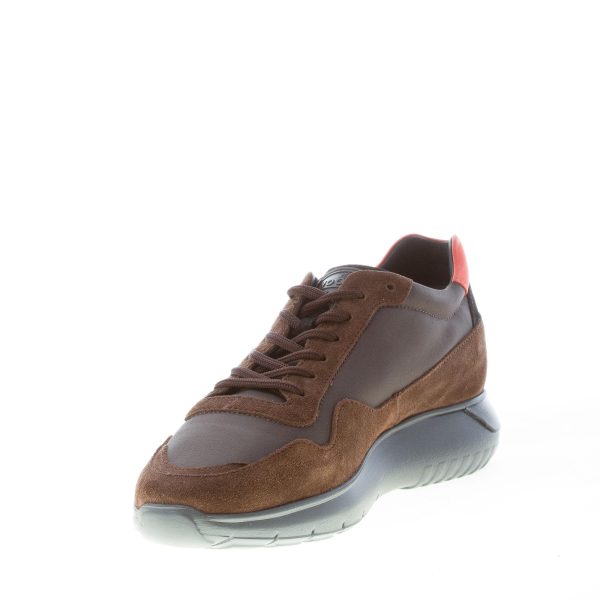 HOGAN uomo Interactive Cube sneaker in camoscio e tessuto nylon MARRONE più arancione - immagine 6