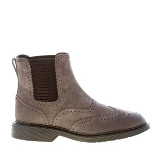 HOGAN uomo H576 stivaletto Chelsea Boot in camoscio GRIGIO. Suola gomma