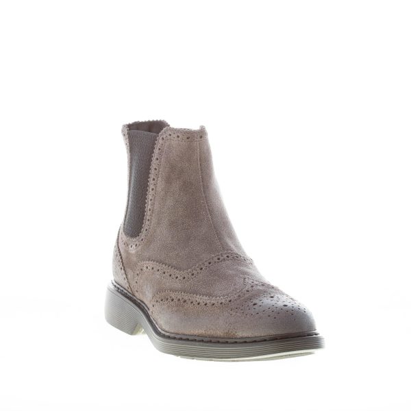 HOGAN uomo H576 stivaletto Chelsea Boot in camoscio GRIGIO. Suola gomma - immagine 2