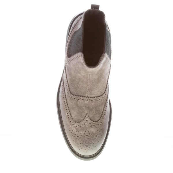 HOGAN uomo H576 stivaletto Chelsea Boot in camoscio GRIGIO. Suola gomma - immagine 7