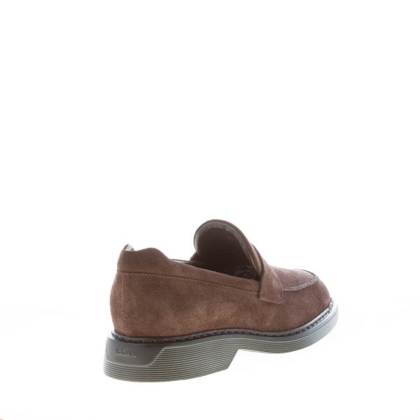 HOGAN uomo mocassino penny in camoscio EBANO. Suola in gomma - immagine 3