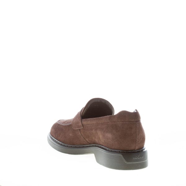 HOGAN uomo mocassino penny in camoscio EBANO. Suola in gomma - immagine 4
