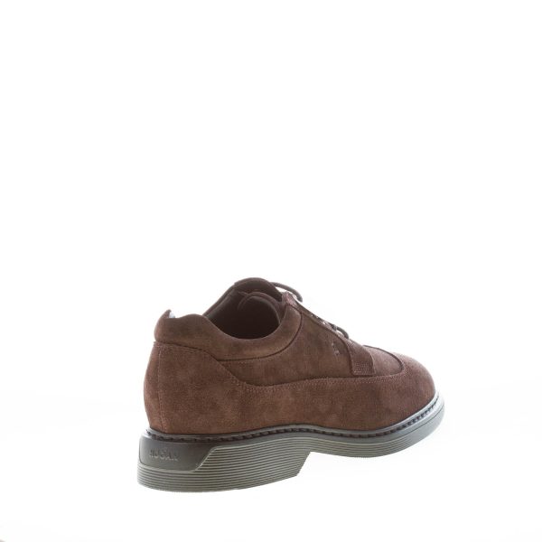 HOGAN uomo H576 scarpa derby in camoscio EBANO con impunture. Suola gomma - immagine 3