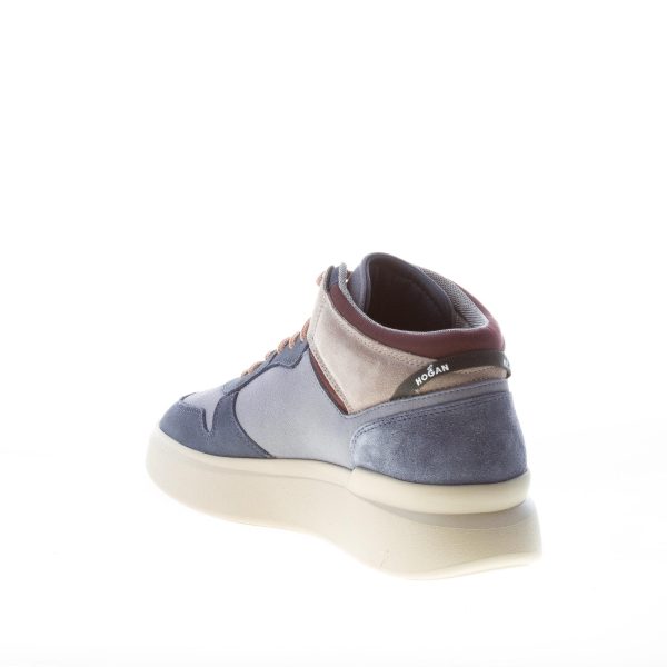 HOGAN uomo H580 Mid Top sneaker in nabuk e camoscio BLU e tortora - immagine 4