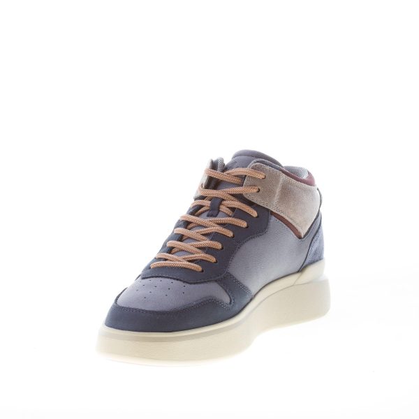 HOGAN uomo H580 Mid Top sneaker in nabuk e camoscio BLU e tortora - immagine 6