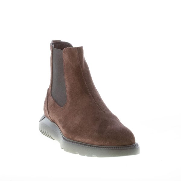 HOGAN uomo H600 stivaletto Chelsea Boot in camoscio EBANO. Suola gomma - immagine 2