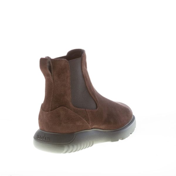 HOGAN uomo H600 stivaletto Chelsea Boot in camoscio EBANO. Suola gomma - immagine 3
