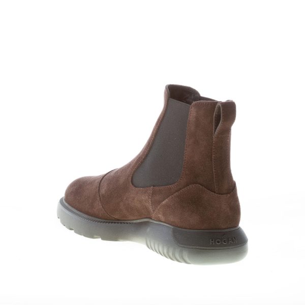 HOGAN uomo H600 stivaletto Chelsea Boot in camoscio EBANO. Suola gomma - immagine 4