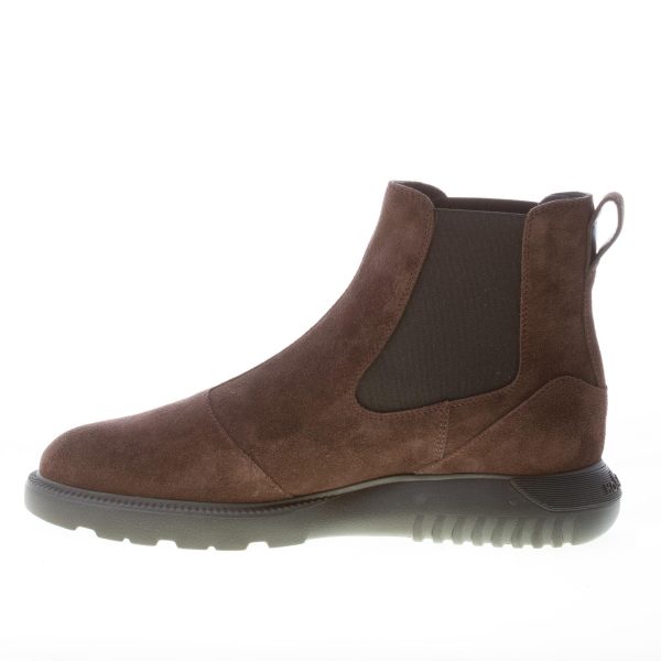 HOGAN uomo H600 stivaletto Chelsea Boot in camoscio EBANO. Suola gomma - immagine 5
