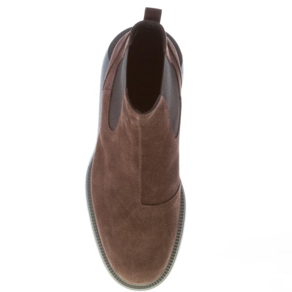 HOGAN uomo H600 stivaletto Chelsea Boot in camoscio EBANO. Suola gomma - immagine 7