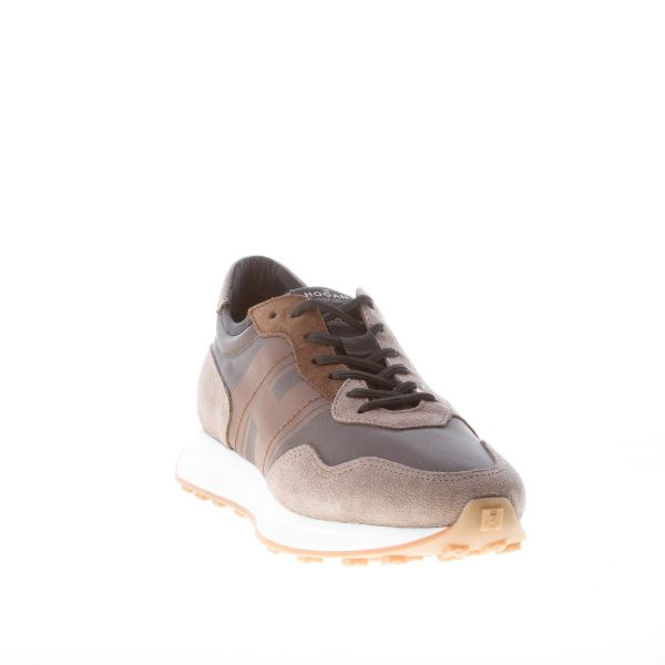 HOGAN uomo H601 sneaker in camoscio e tessuto GRIGIO NERO MARRONE - immagine 2