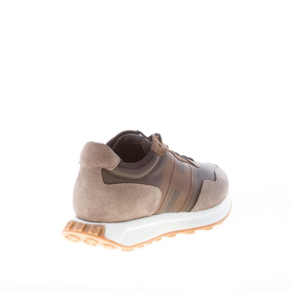 HOGAN uomo H601 sneaker in camoscio e tessuto GRIGIO NERO MARRONE - immagine 3