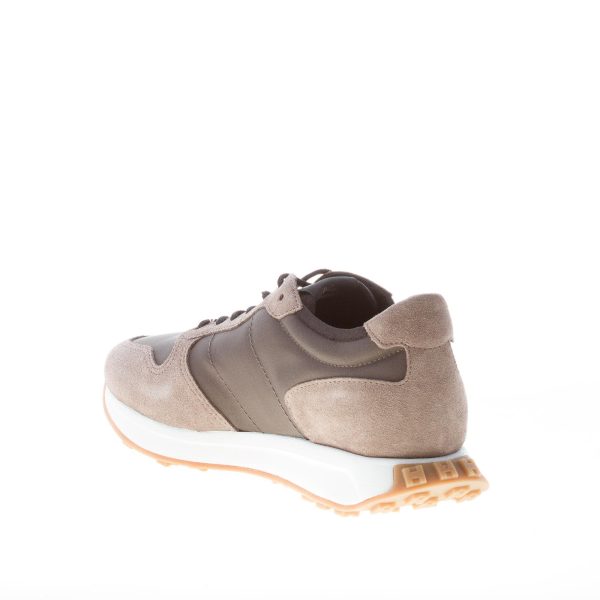 HOGAN uomo H601 sneaker in camoscio e tessuto GRIGIO NERO MARRONE - immagine 4