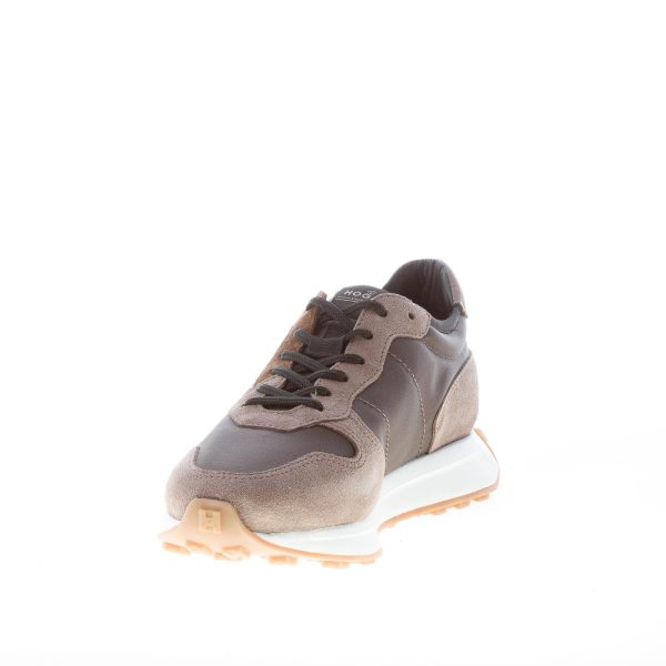 HOGAN uomo H601 sneaker in camoscio e tessuto GRIGIO NERO MARRONE - immagine 6