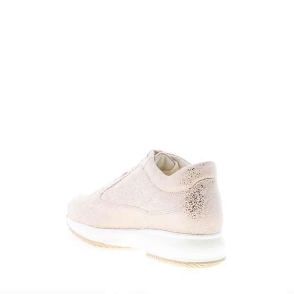 HOGAN donna Interactive sneaker in suede laminato ORO con H di strass - immagine 4