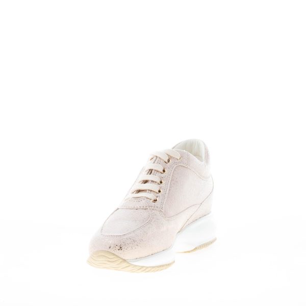HOGAN donna Interactive sneaker in suede laminato ORO con H di strass - immagine 6