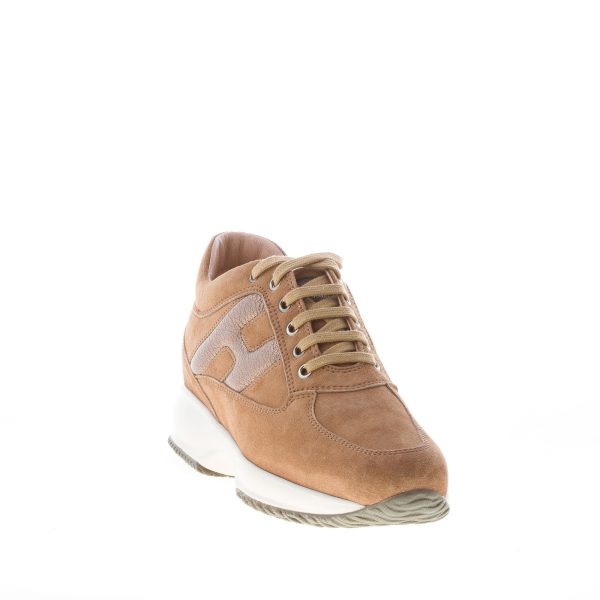 HOGAN donna Interactive sneaker in camoscio MARRONE TABACCO più grigio - immagine 2