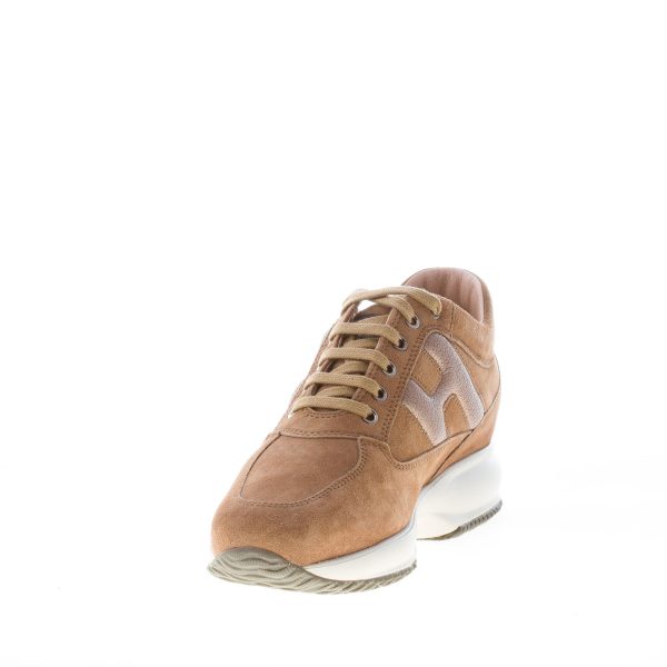 HOGAN donna Interactive sneaker in camoscio MARRONE TABACCO più grigio - immagine 6