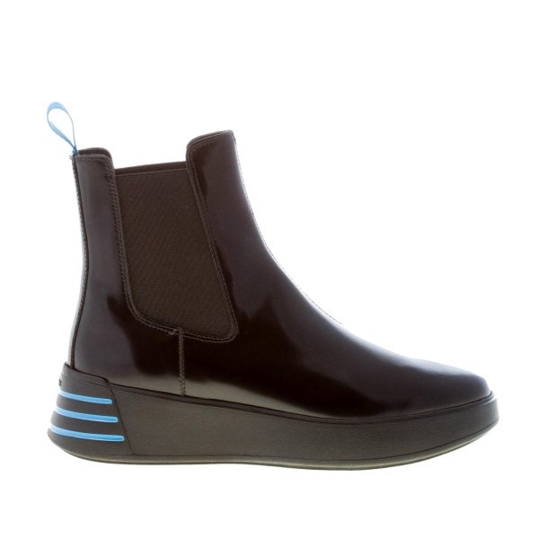 HOGAN donna H564 Rebel Chelsea stivaletto in pelle spazzolata NERO