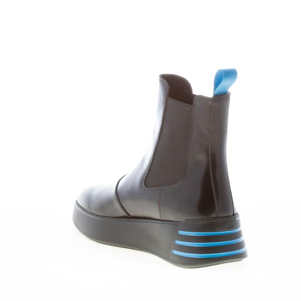 HOGAN donna H564 Rebel Chelsea stivaletto in pelle spazzolata NERO - immagine 4