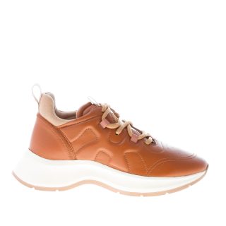 HOGAN donna sneaker H585 in pelle CUOIO