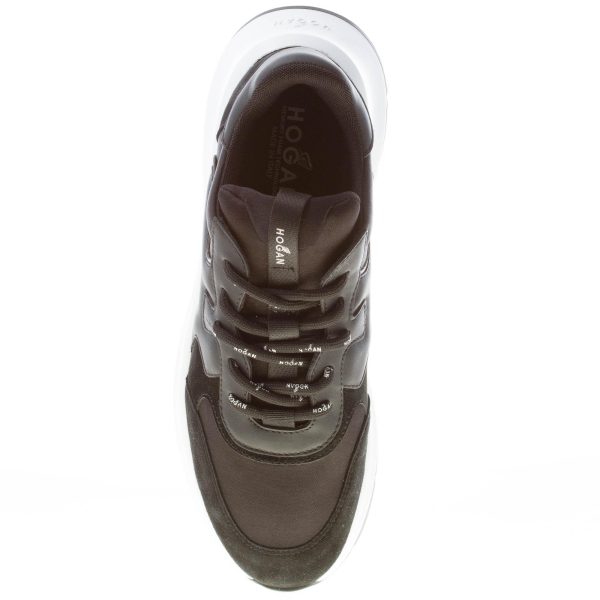 HOGAN donna sneaker H585 in pelle camoscio e tessuto NERO - immagine 7