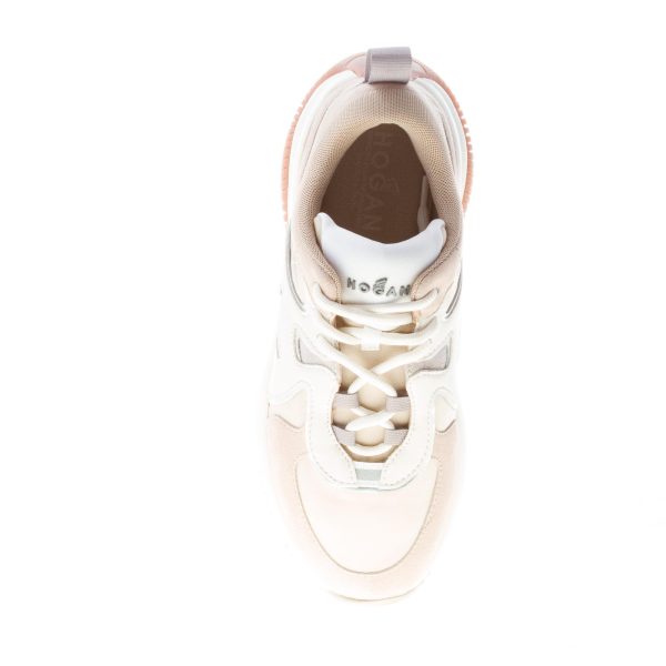 HOGAN donna sneaker H597 in camoscio e tessuto nylon BEIGE e AVORIO - immagine 7