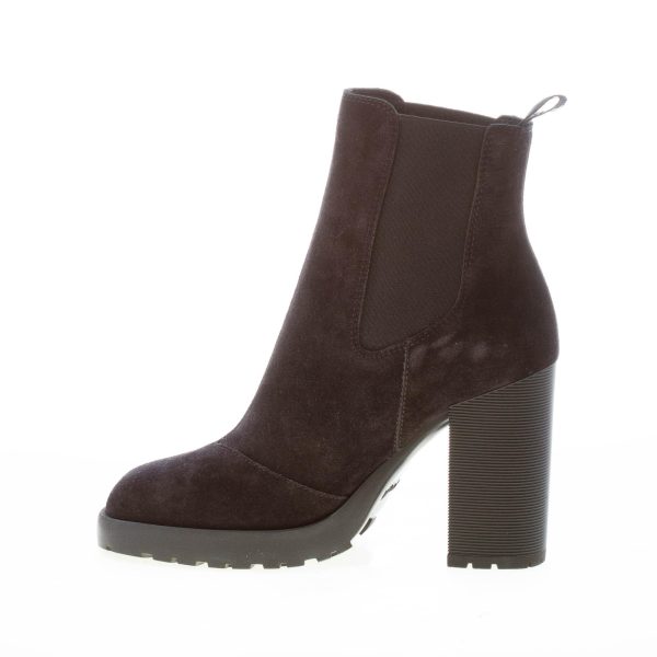 HOGAN donna H623 Chelsea tronchetto elasticizzato in camoscio NERO. Tacco 9 cm - immagine 5