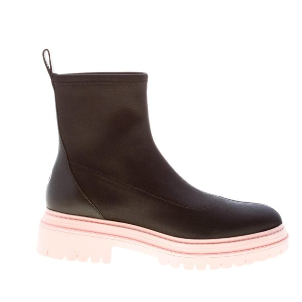 MICHAEL KORS donna stivaletto Comet Lug Bootie in tessuto NERO. Tacco 3,5 cm