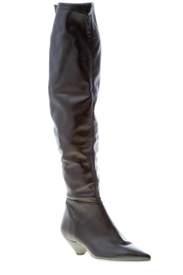 ETTORE LAMI donna stivale sopra il ginocchio in eco-pelle elasticizzata NERO. Tacco 4 cm - immagine 2