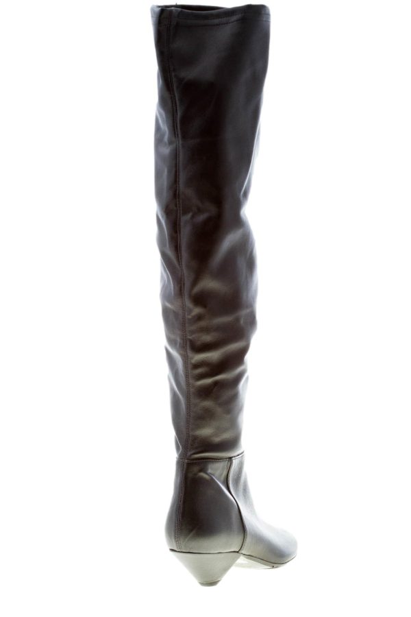 ETTORE LAMI donna stivale sopra il ginocchio in eco-pelle elasticizzata NERO. Tacco 4 cm - immagine 3