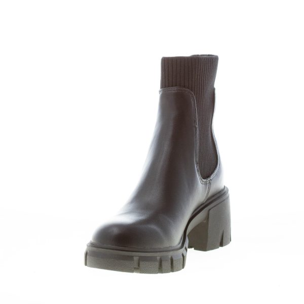 STEVE MADDEN donna stivaletto Hutch in similpelle NERO con maglia. Tacco 6 cm - immagine 6