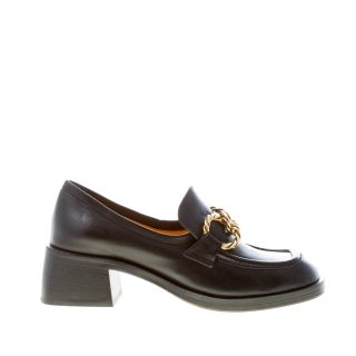 MARA BINI donna mocassino Evy in nappa NERO con catena oro. Tacco 5 cm