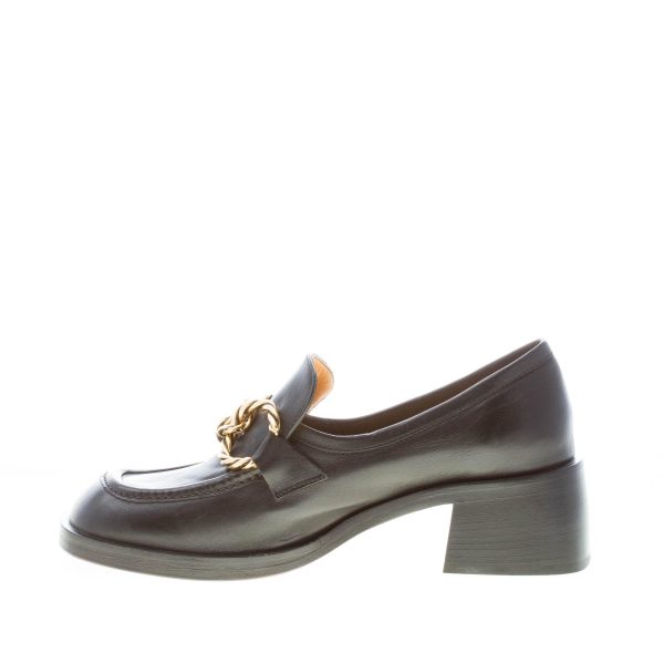 MARA BINI donna mocassino Evy in nappa NERO con catena oro. Tacco 5 cm - immagine 5