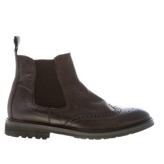 MIGLIORE uomo stivaletto elasticizzato in pelle NERO con impunture. Suola in gomma